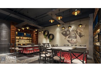 臨安區(qū)800平方米燒烤店設(shè)計(jì)公司-浙江國(guó)富裝飾
