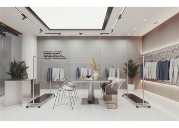 合肥男裝店裝修，通過色彩搭配設計，體現出服裝品牌的品味檔次