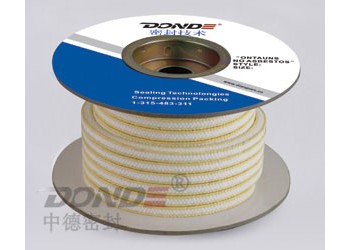 ZD-P1423芳綸包角白四氟盤根