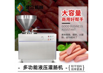 大型不銹鋼烤腸灌腸機(jī) 臘腸老火腿灌裝機(jī) 全自動(dòng)液壓灌腸機(jī)