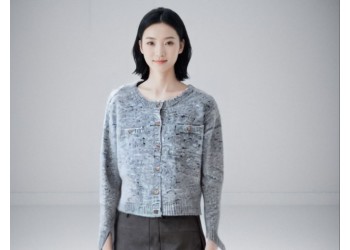 溫碧霞自創(chuàng)IRENENA服裝小香風(fēng)毛衣開(kāi)衫女春秋氣質(zhì)短款外套
